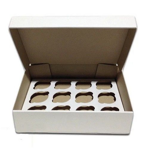 ⋗ Коробка на 12 кексів з гофрокартону Біла, 33х25х8 см купити в Україні ➛ CakeShop.com.ua, фото
