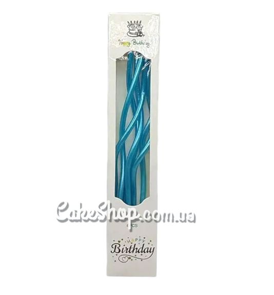 ⋗ Свечи тортовые Коктейльные голубые, 6 шт купить в Украине ➛ CakeShop.com.ua, фото