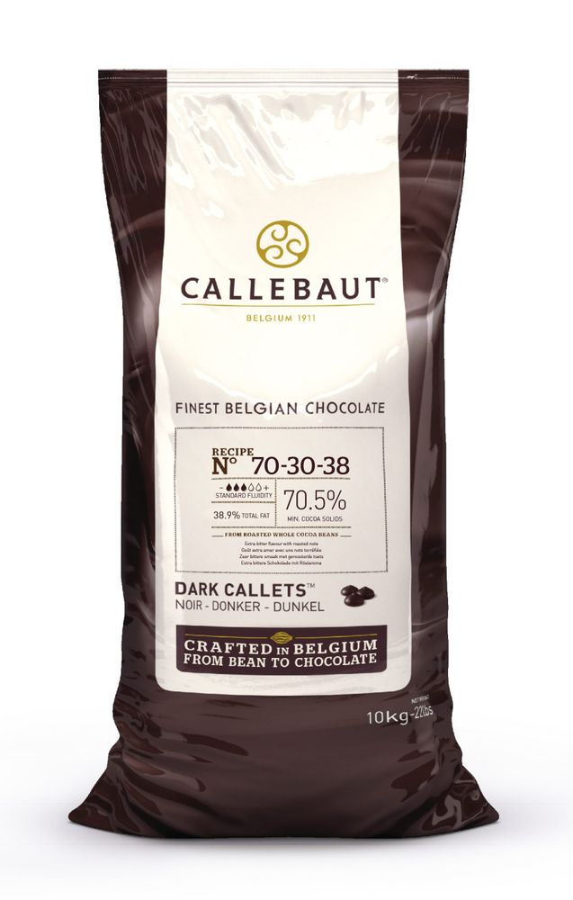 Шоколад бельгийский Callebaut 70-30-38  чёрный 70,5% в дисках, 10кг - фото
