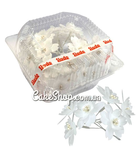⋗ Вафельна квітка Анемони білі 15 шт ТМ Сладо купити в Україні ➛ CakeShop.com.ua, фото