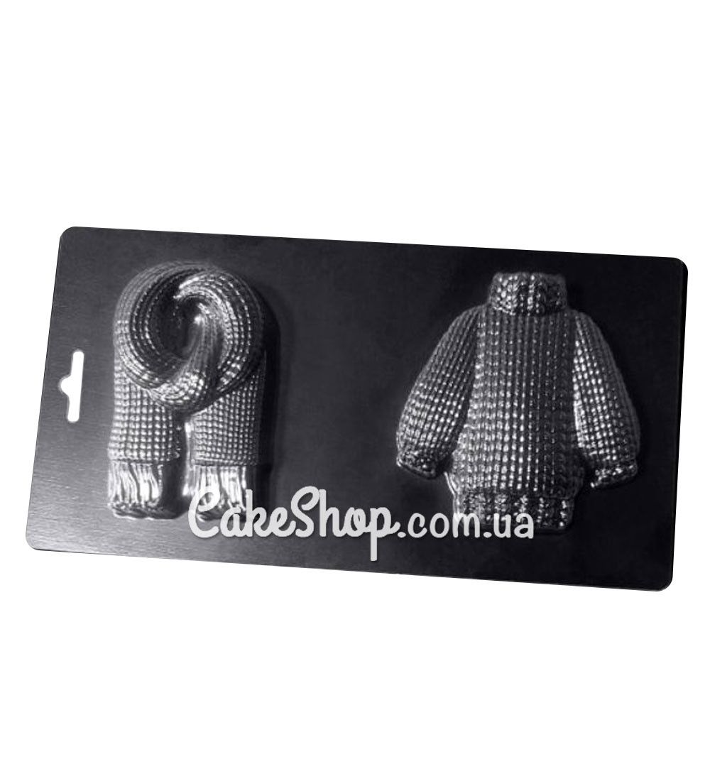 ⋗ Пластиковая форма для шоколада Шарф и свитер купить в Украине ➛ CakeShop.com.ua, фото