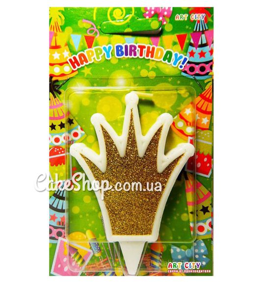 ⋗ Тортовая свеча Корона золото купить в Украине ➛ CakeShop.com.ua, фото