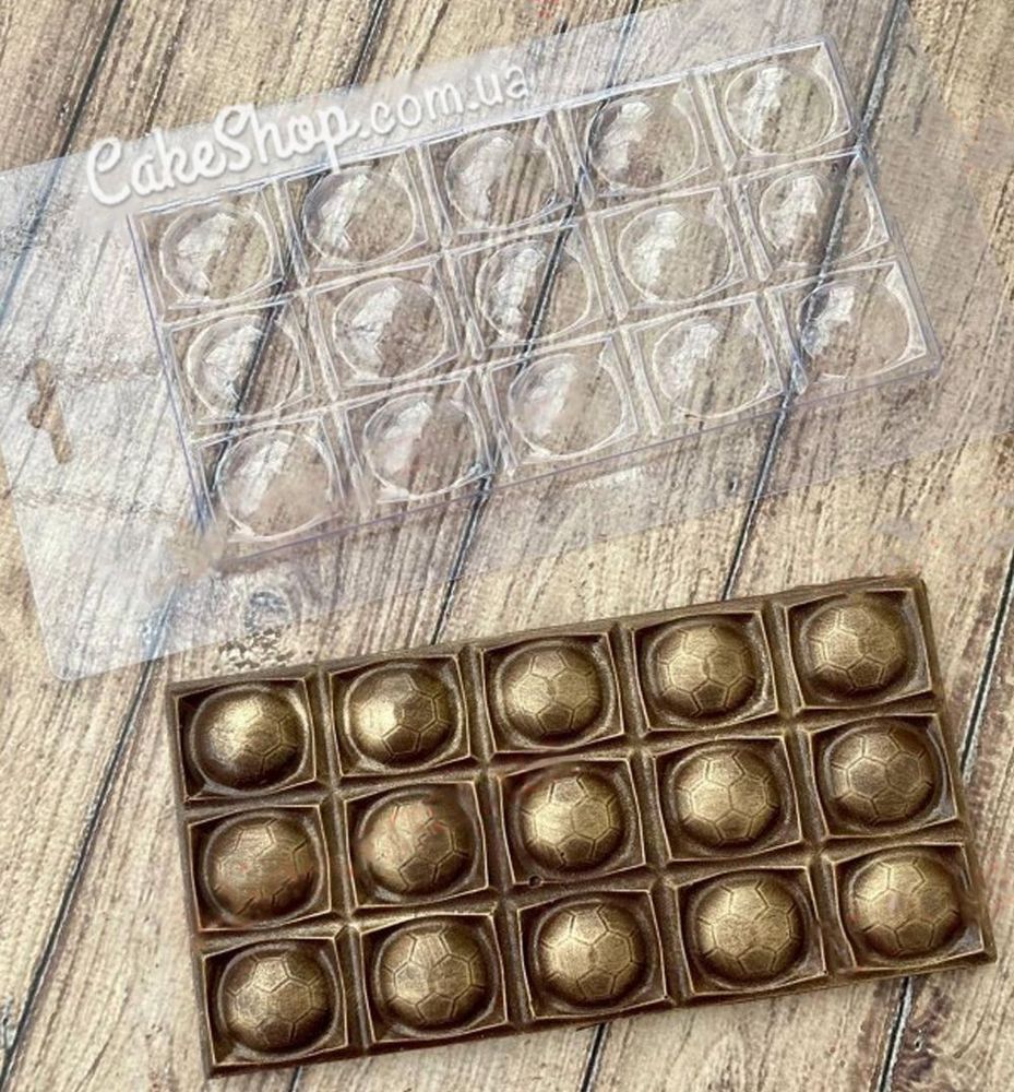 Пластиковая форма для шоколада плитка Конфета мячик - фото