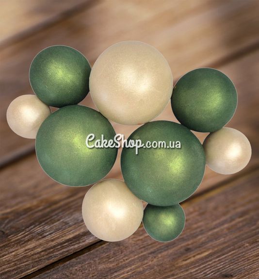 ⋗ Сфера шоколадная IR Изумрудноя-белая жемчужина купить в Украине ➛ CakeShop.com.ua, фото
