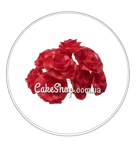 ⋗ Вафельный цветок Роза чайная красная 7 шт ТМ Добрик купить в Украине ➛ CakeShop.com.ua, фото