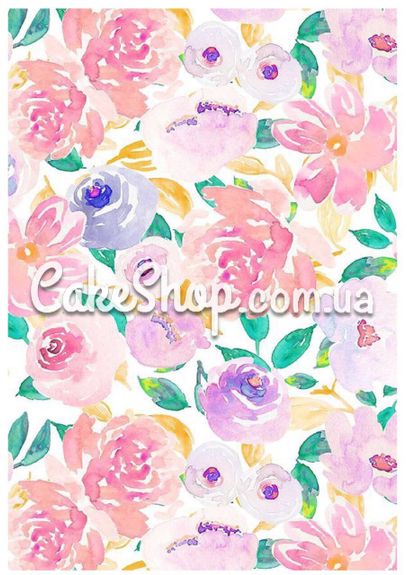 ⋗ Сахарная картинка Цветочный принт 1 купить в Украине ➛ CakeShop.com.ua, фото