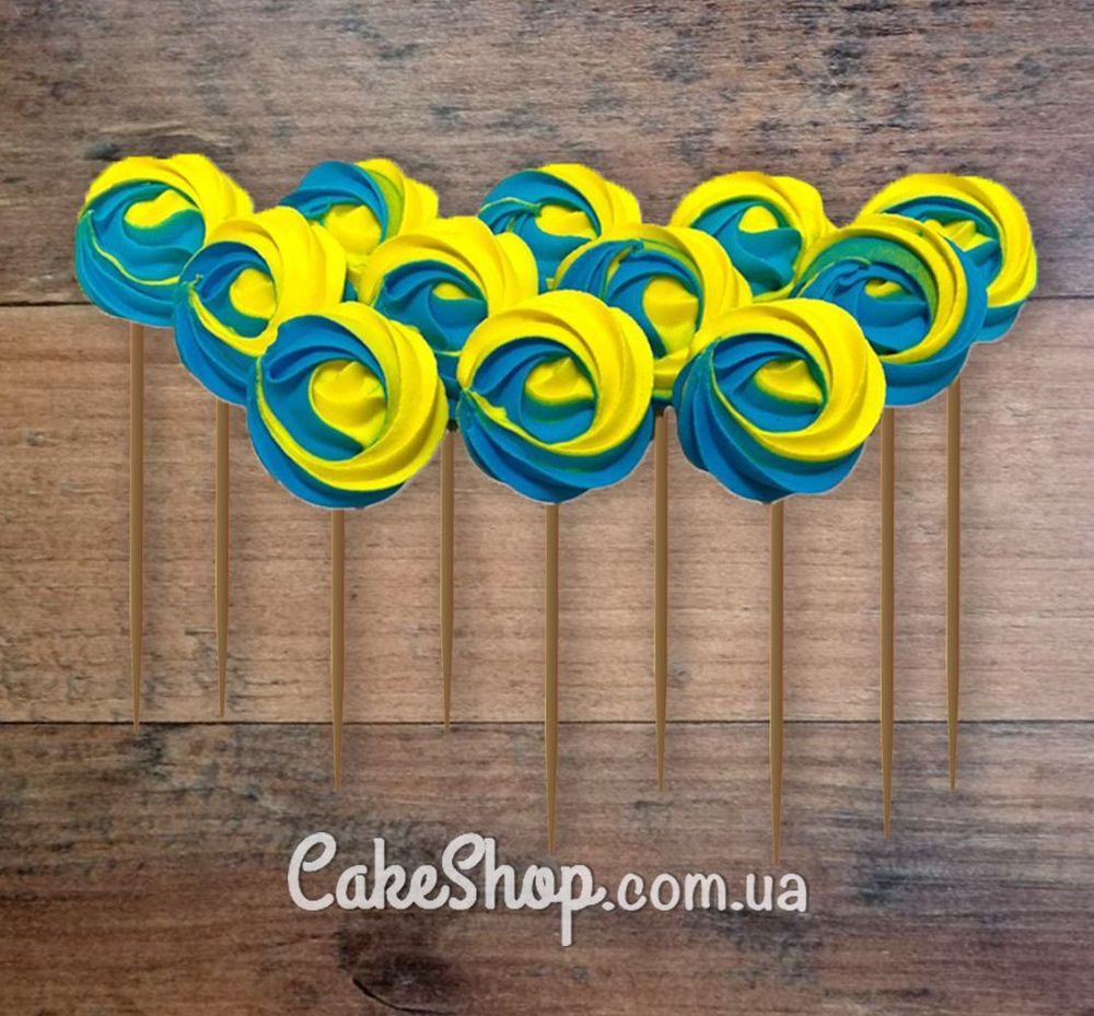 ⋗ Сахарные фигурки Безе желто-голубые ТМ Сладо купить в Украине ➛ CakeShop.com.ua, фото міні