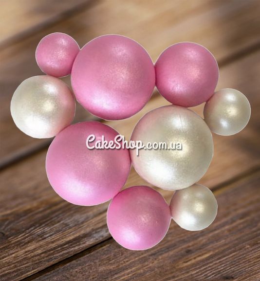 ⋗ Сфера шоколадная IR Белая жемчужина-розовый блеск купить в Украине ➛ CakeShop.com.ua, фото