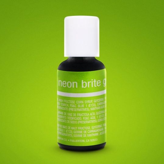 ⋗ Гелевый краситель Chefmaster Liqua-Gel Neon Brite Green (Неоновый зеленый) купить в Украине ➛ CakeShop.com.ua, фото
