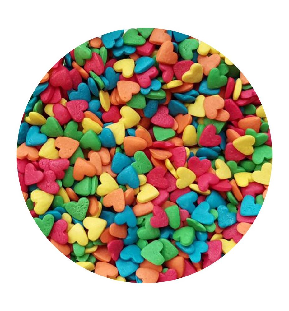 Посипка цукрова Сердечки кольорові #2, 50 г - фото