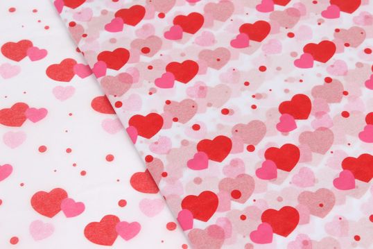 ⋗ Папір тішью принт Сердечка рожево-червоні, 5 аркушів купити в Україні ➛ CakeShop.com.ua, фото