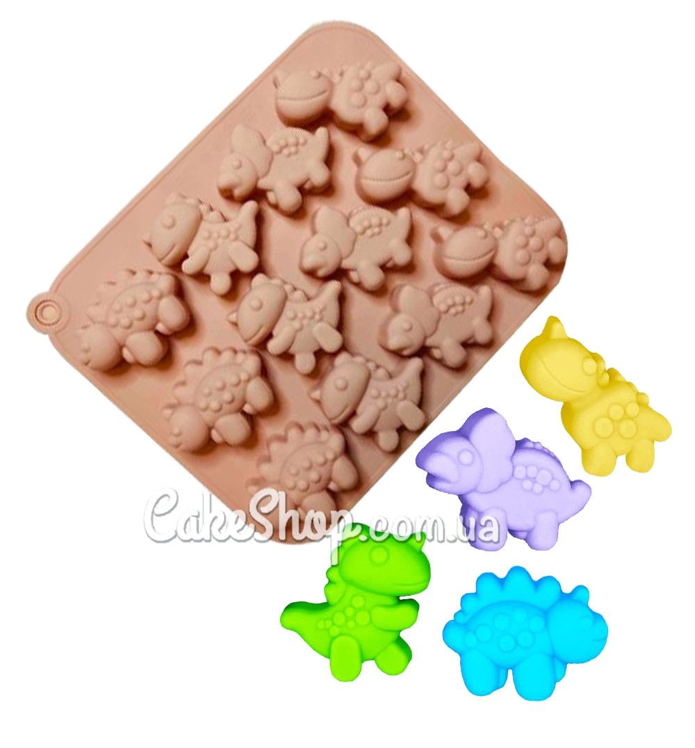 ⋗ Силіконова форма Динозаври, 12 шт купити в Україні ➛ CakeShop.com.ua, фото