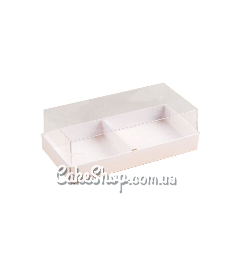 ⋗ Коробка Акваріум 12,5х6х4 см на 2 десерти, Біла купити в Україні ➛ CakeShop.com.ua, фото