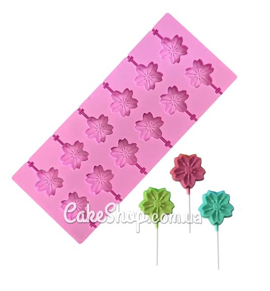 ⋗ Силиконовая форма для леденцов Цветы, 12 шт купить в Украине ➛ CakeShop.com.ua, фото