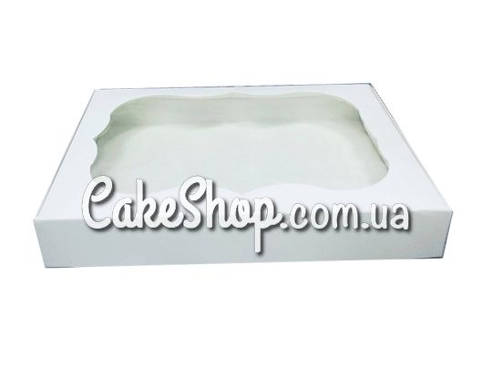 ⋗ Коробка для пряників з фігурним вікном Біла, 20х30х3 см купити в Україні ➛ CakeShop.com.ua, фото