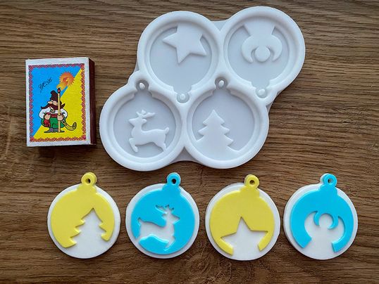 ⋗ Силіконовий молд  Новорічні кулі набір 1 купити в Україні ➛ CakeShop.com.ua, фото