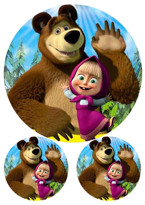 ⋗ Вафельна картинка Маша і Ведмідь 8 купити в Україні ➛ CakeShop.com.ua, фото