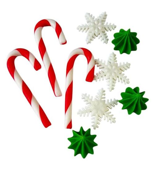 ⋗ Сахарные фигурки Новогодние сладости ТМ Сладо купить в Украине ➛ CakeShop.com.ua, фото