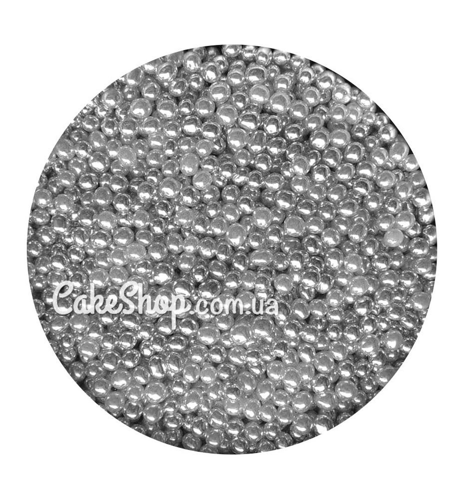 Посипка Кульки Срібні 3 мм, 50 г - фото