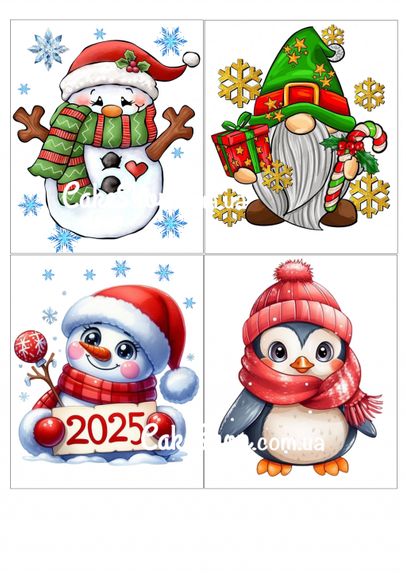 ⋗ Вафельная картинка для печенья Новогодняя 7 купить в Украине ➛ CakeShop.com.ua, фото