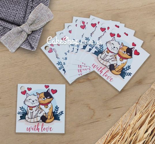 ⋗ Бирка бумажная Кошки 5х9 см, 10 шт купить в Украине ➛ CakeShop.com.ua, фото