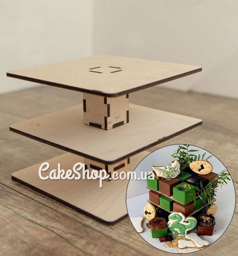 Підставка під торт Кубик-рубик (фанера), 20х20х20 см - фото