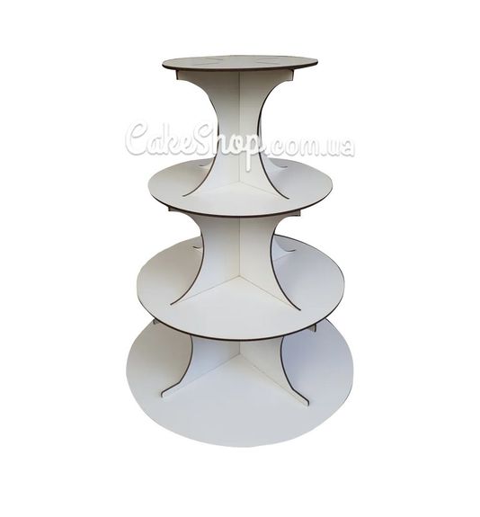 ⋗ Стенд сборный на 4 уровня из ДВП Белый купить в Украине ➛ CakeShop.com.ua, фото