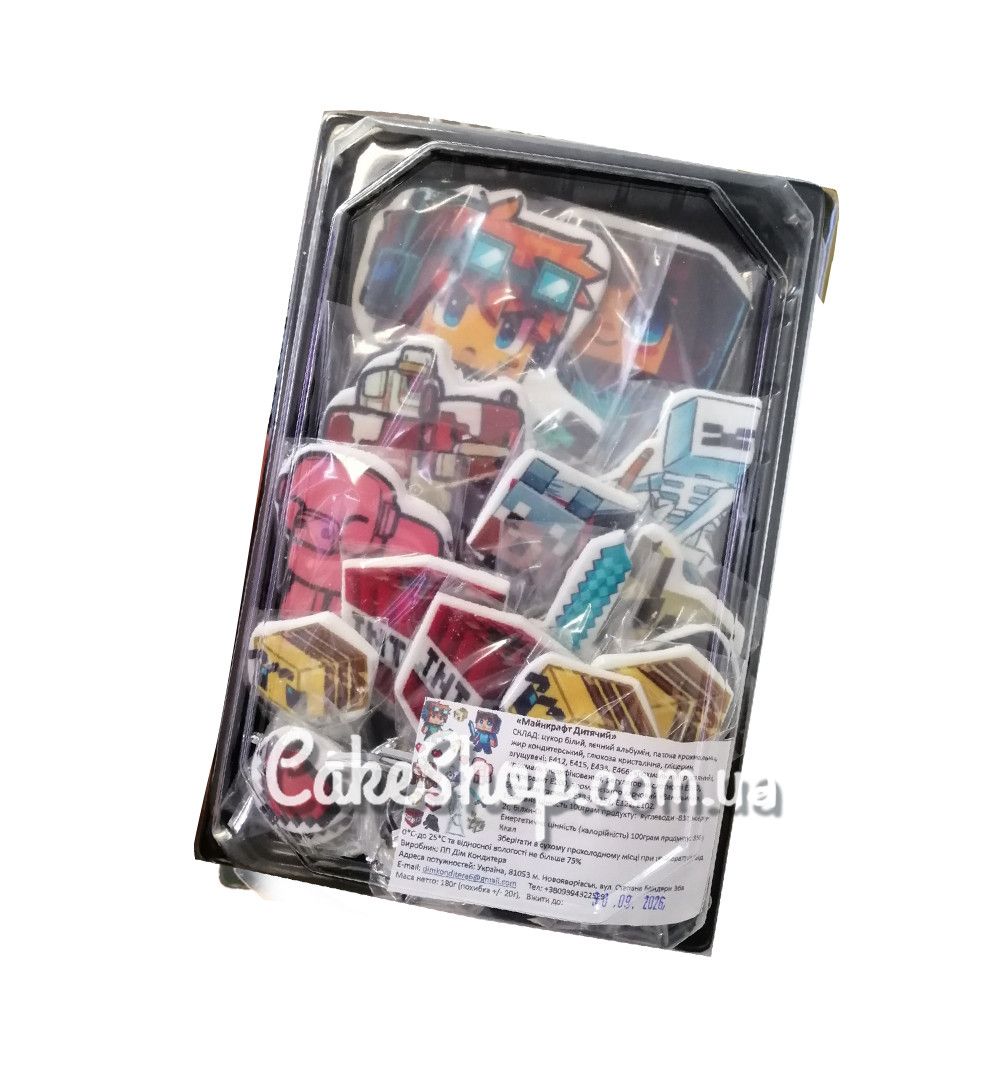 ⋗ Сахарные фигурки топеры MAXI Детский майнкрафт ТМ ДомК купить в Украине ➛ CakeShop.com.ua, фото