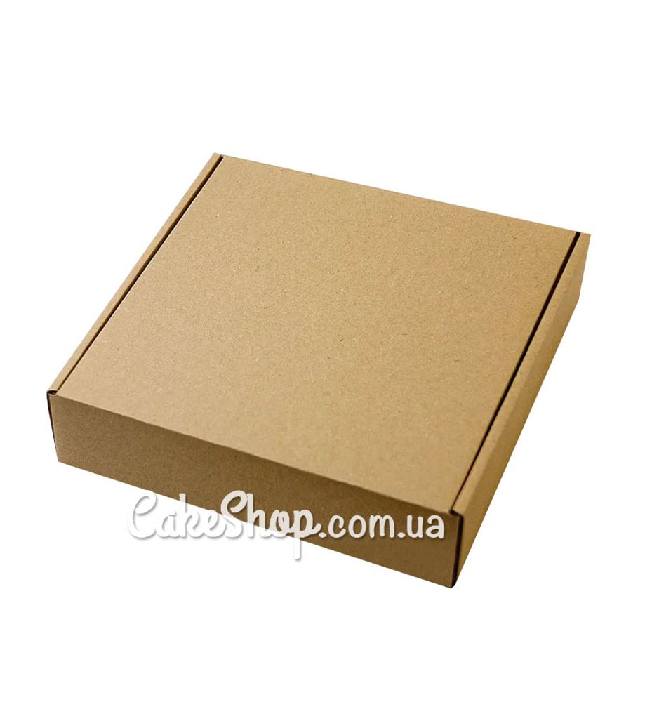 Коробка самозбірна з гофрокартону, Крафт 20х20х5 см - фото