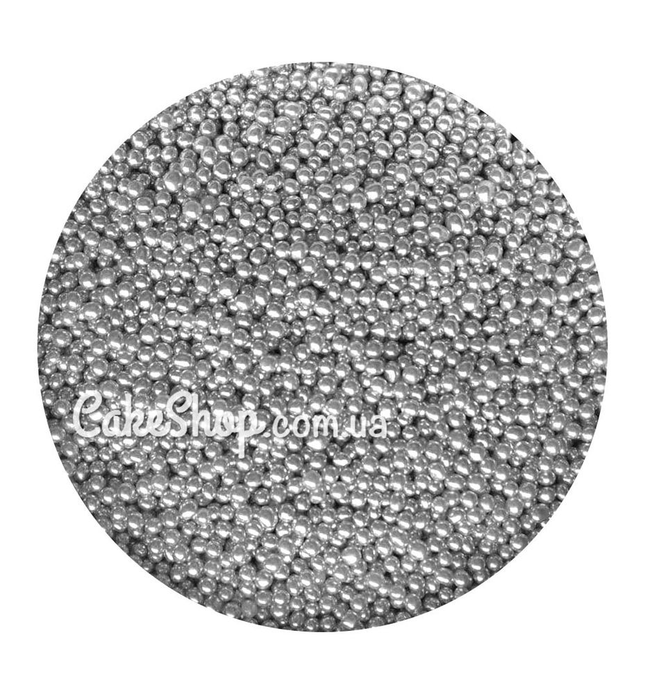 Посипка Кульки Срібні 2 мм, 50 г - фото