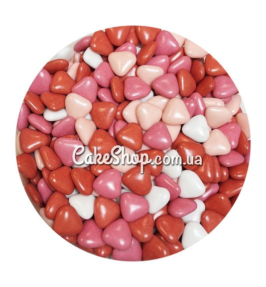 ⋗ Декор шоколадный Сердца красный микс, 50 ​​г купить в Украине ➛ CakeShop.com.ua, фото