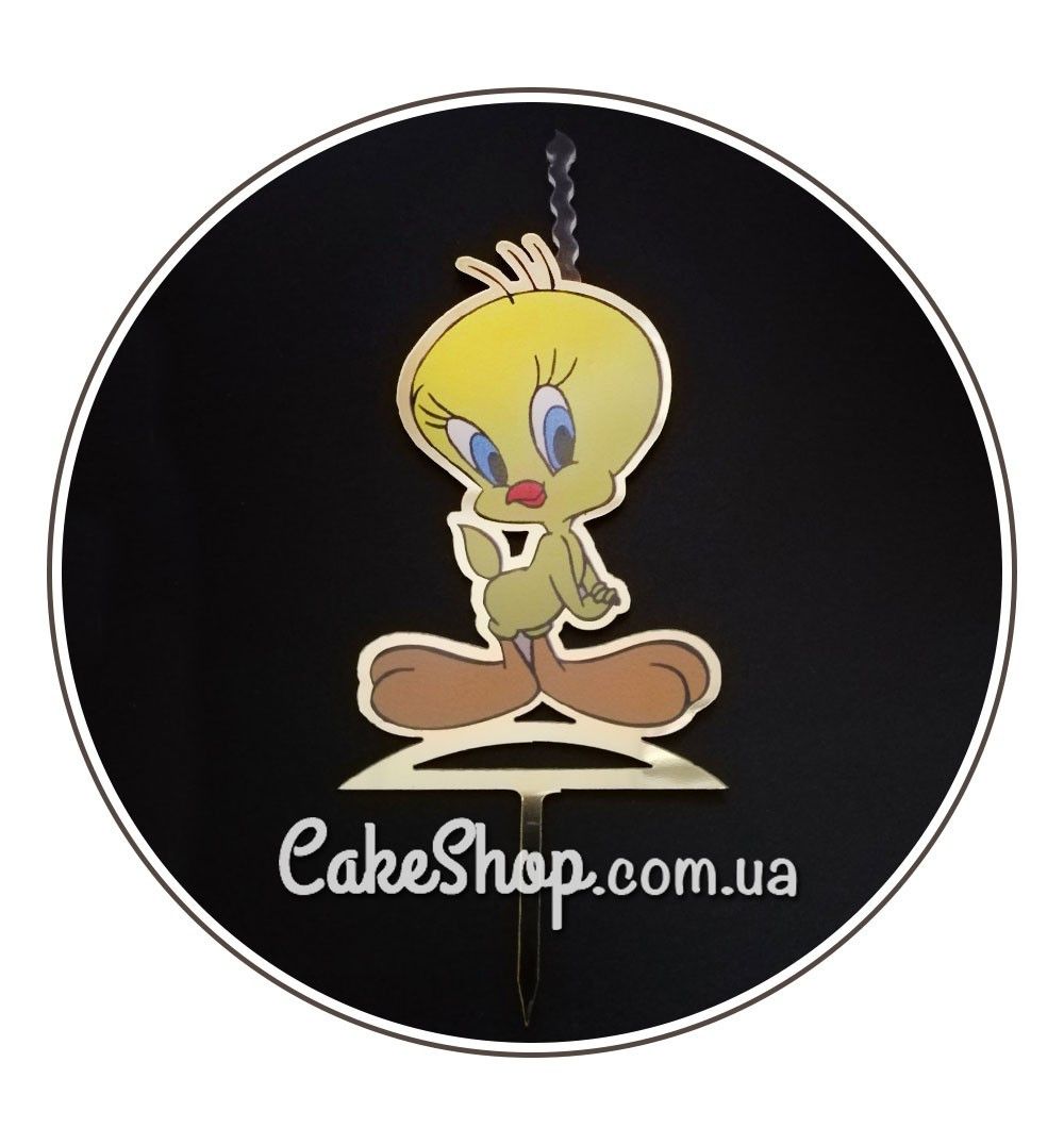 ⋗ Акриловий топпер-свічка Твіті (Tweety) купити в Україні ➛ CakeShop.com.ua, фото