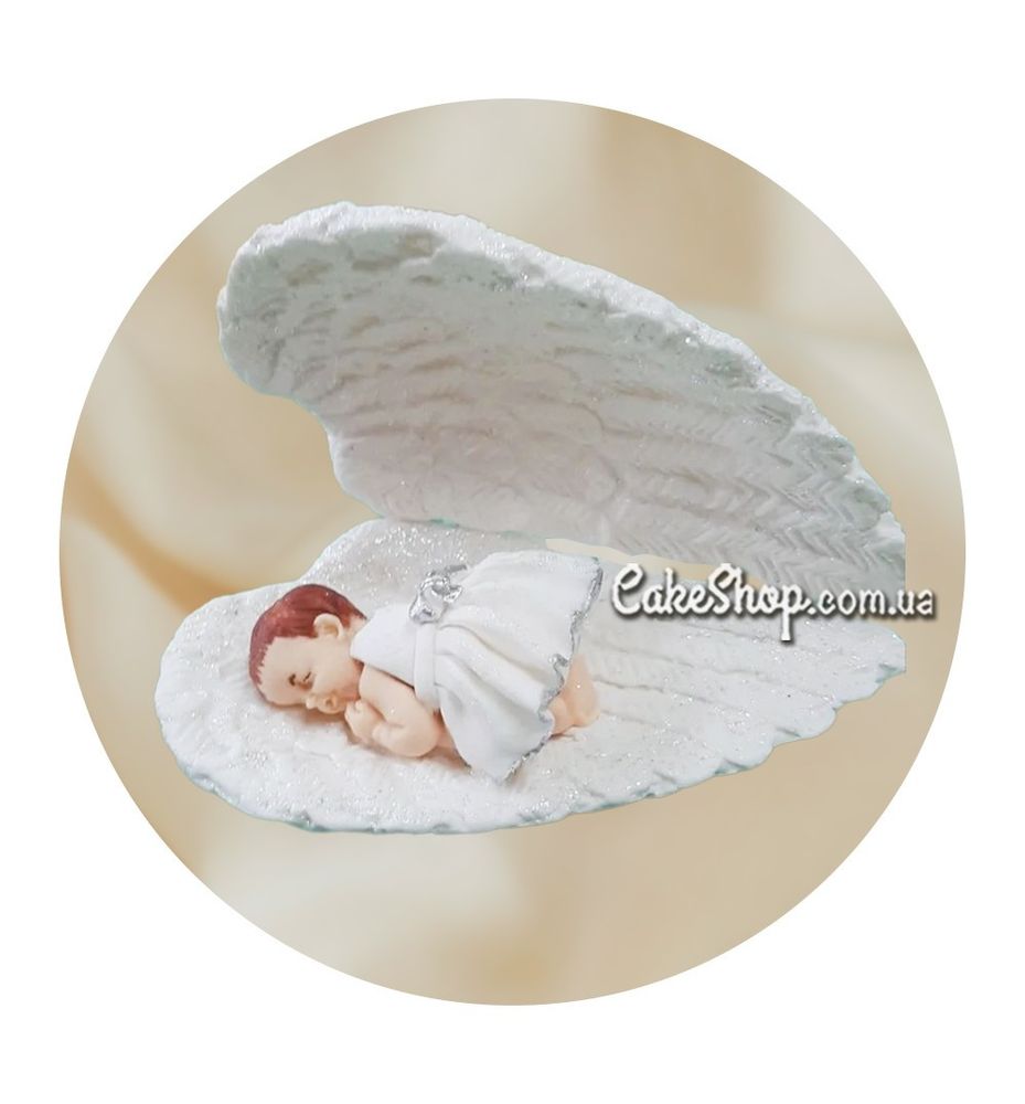 Сахарные фигурки Малыш на крыльях ангела белый ТМ KD - фото