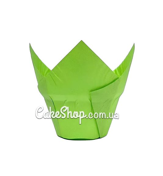 ⋗ Форма бумажная для кексов Тюльпан с бортом зеленая, 10 шт купить в Украине ➛ CakeShop.com.ua, фото