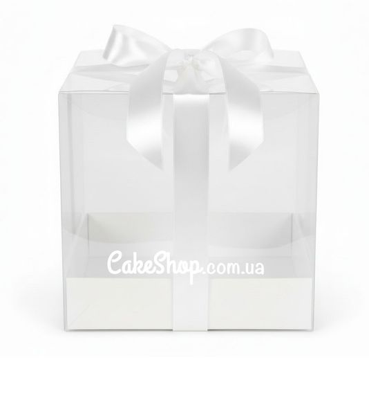 ⋗ Коробка с прозрачной крышкой Белая, 16х16х17 см купить в Украине ➛ CakeShop.com.ua, фото