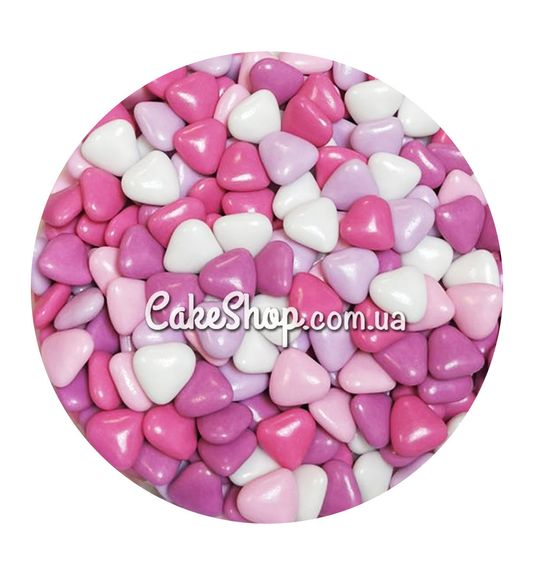 ⋗ Декор шоколадный Сердце розовый микс, 50 ​​г купить в Украине ➛ CakeShop.com.ua, фото