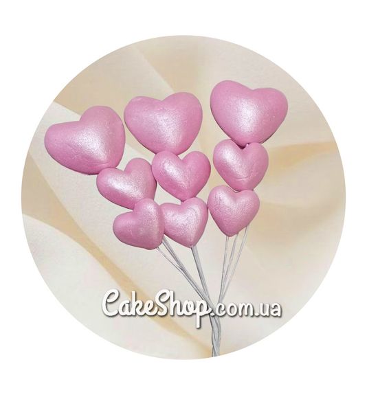⋗ Сахарные фигурки Сердечки 2Д розовые ТМ KD купить в Украине ➛ CakeShop.com.ua, фото