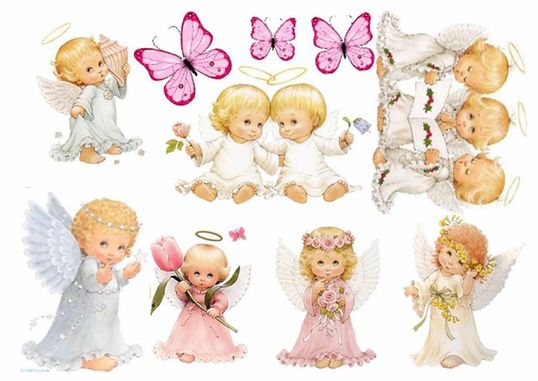 ⋗ Вафельная картинка Ангелочки 3 купить в Украине ➛ CakeShop.com.ua, фото