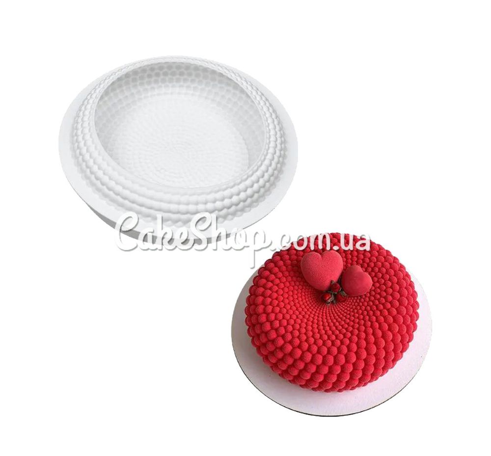 Силиконовая форма для евродесертов круг Пузырьки - фото