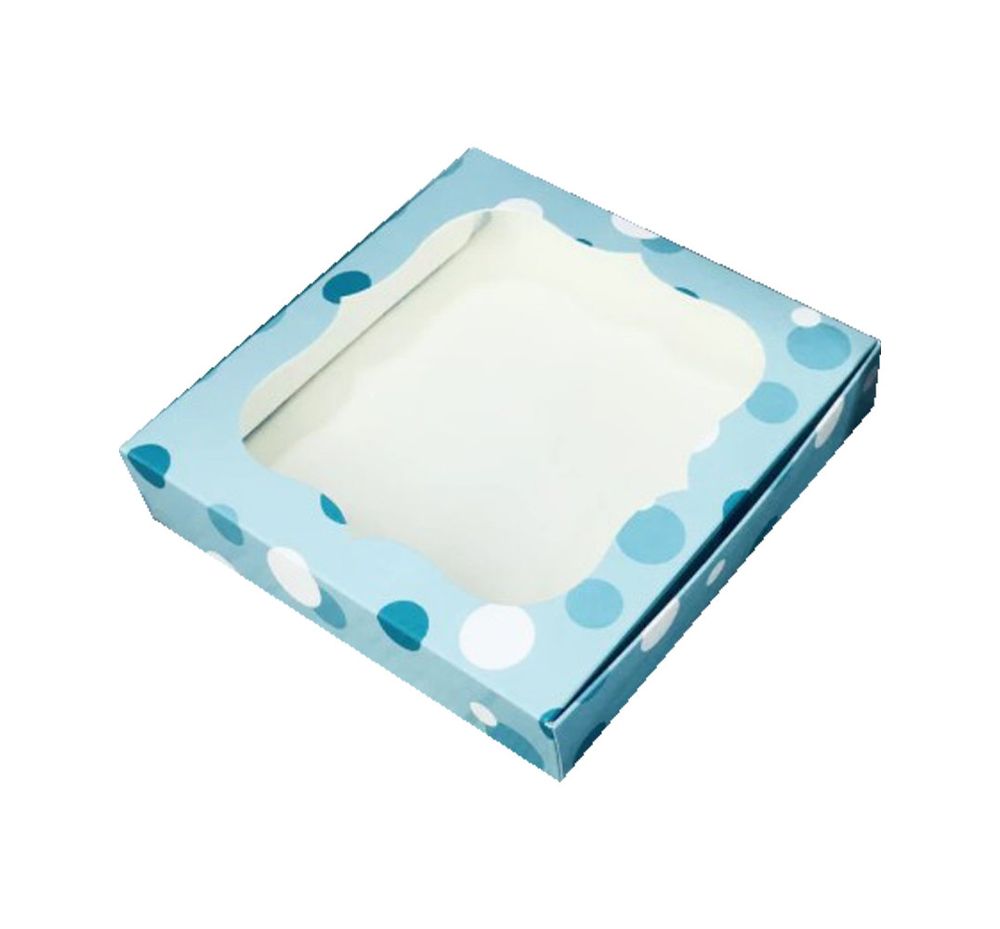 Коробка для пряників з вікном Бірюзова ніжність, 15х15х3 см - фото