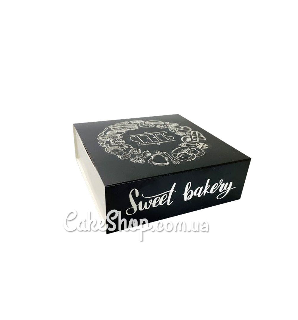 ⋗ Коробка универсальная Черная Sweets, 16х16х5,5 см купить в Украине ➛ CakeShop.com.ua, фото