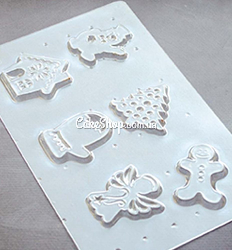 Пластиковая форма для шоколада Новогодний набор 4 - фото