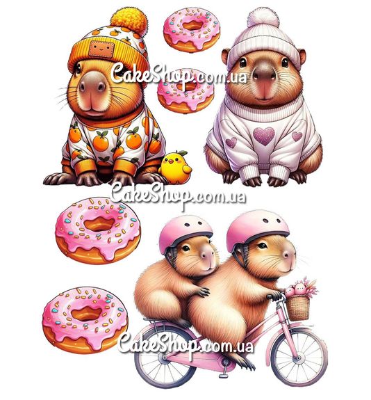 ⋗ Вафельна картинка Капібара 1 купити в Україні ➛ CakeShop.com.ua, фото
