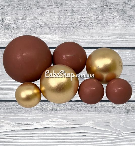 ⋗ Сфера шоколадная SD Бежево-золотая купить в Украине ➛ CakeShop.com.ua, фото