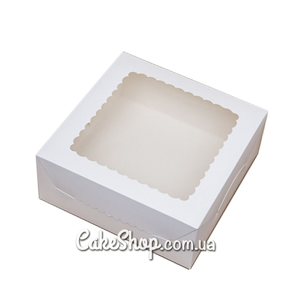 ⋗ Коробка з прозорим вікном для чізкейка, торта, тістечок Ажурна, 25х25х10 см купити в Україні ➛ CakeShop.com.ua, фото