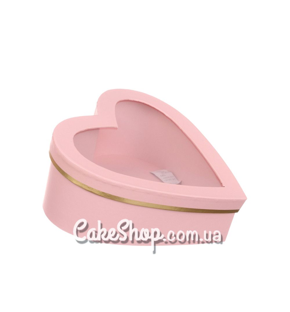 ⋗ Коробка Сердце с окном, 28х27,5х11,2 см Пудра купить в Украине ➛ CakeShop.com.ua, фото