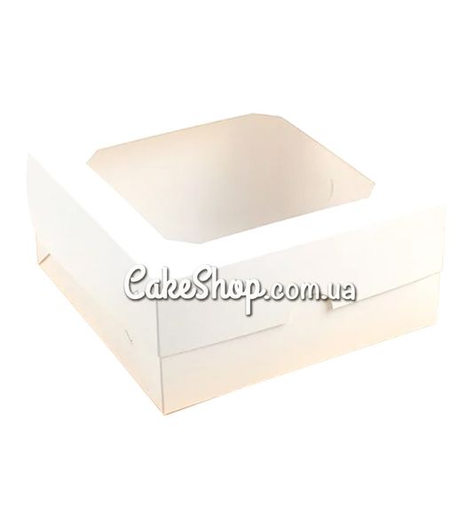 ⋗ Коробка для десертів Біла з вікном, 20х20х9 купити в Україні ➛ CakeShop.com.ua, фото