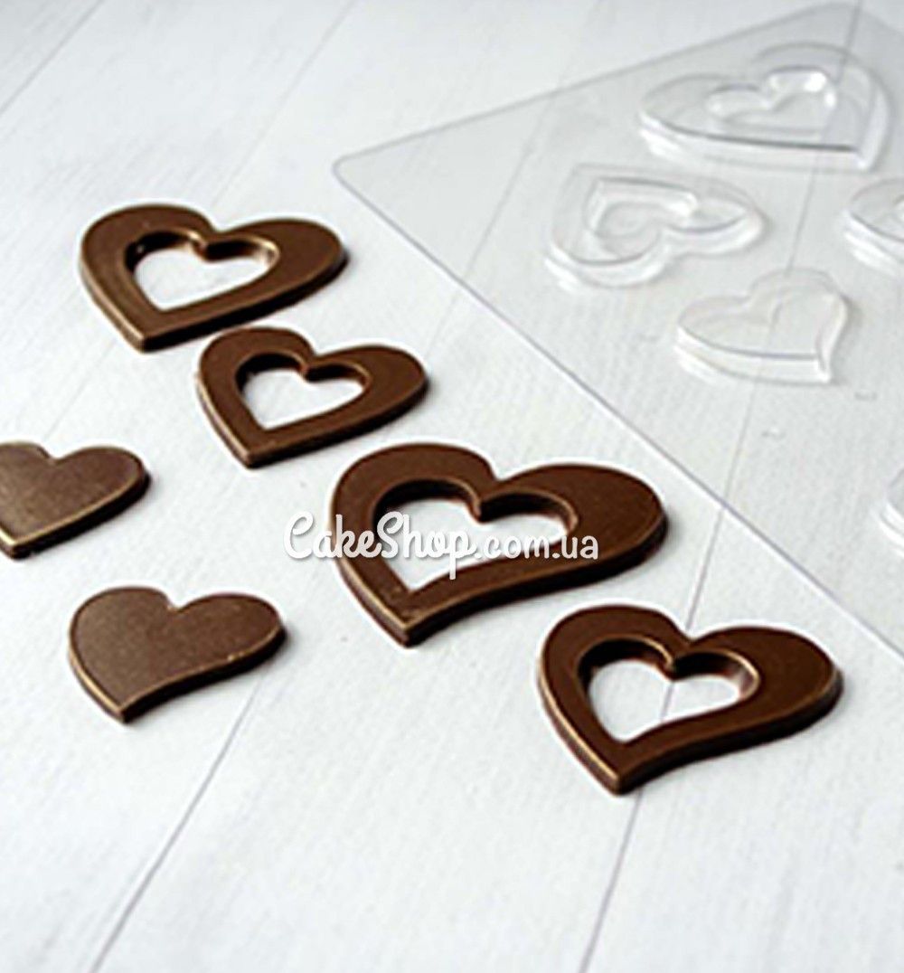 ⋗ Пластикова форма для шоколаду Серце 14 купити в Україні ➛ CakeShop.com.ua, фото