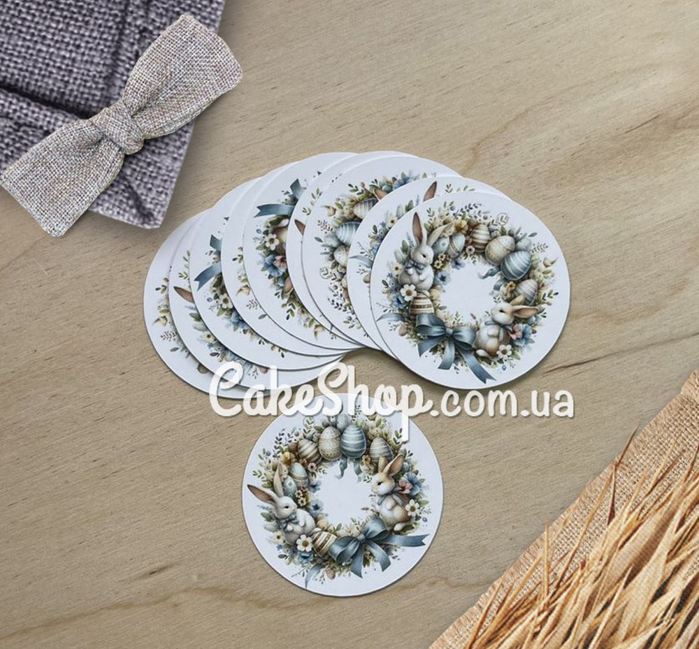 Бирка бумажная к Пасхе 4,5 см, 10 шт - фото