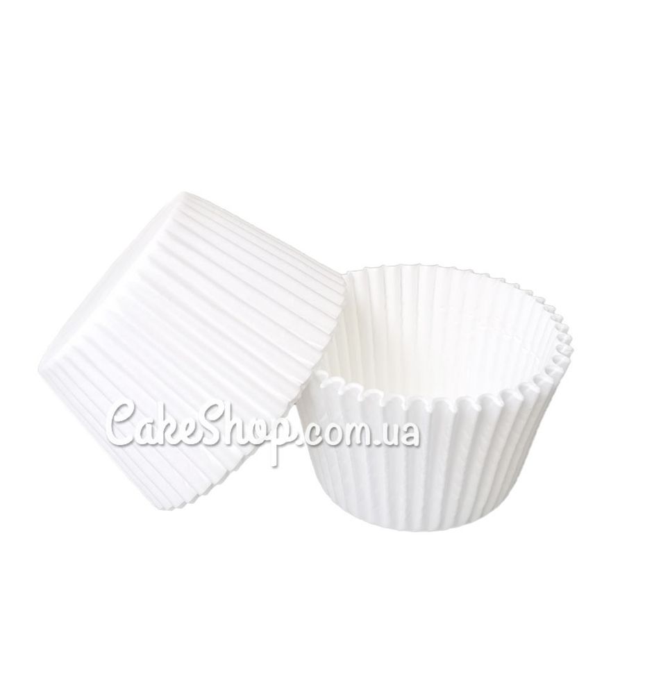 Бумажные формы для кексов 4,5х3,5 Белые, 50 шт - фото